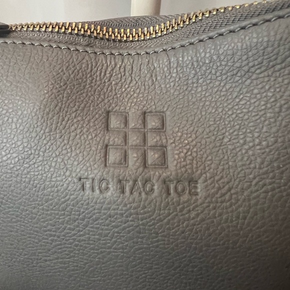 Tic Tac Toe The Moon Bag Grey Bolivians Paris Top Grain Leather - Picture 4 of 9
